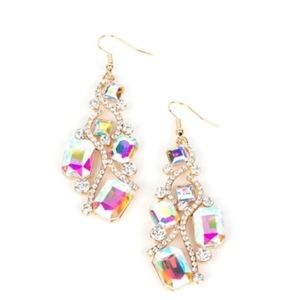 Gold multi color earrings